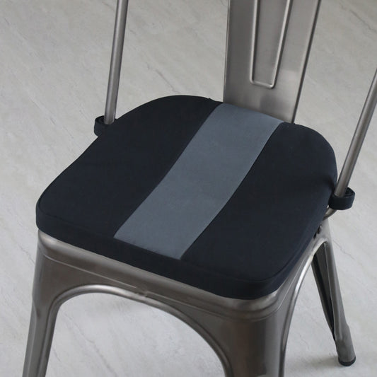 Tolix Bistro Chair Reversible Cushion; Charcoal + Iron Stripe