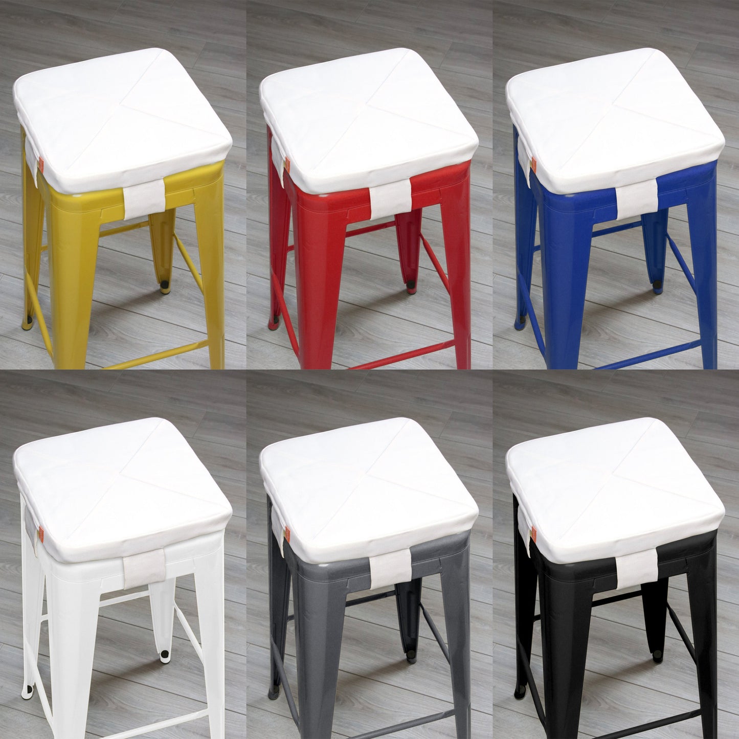 Tolix Bar Stool Cushion; Eggshell