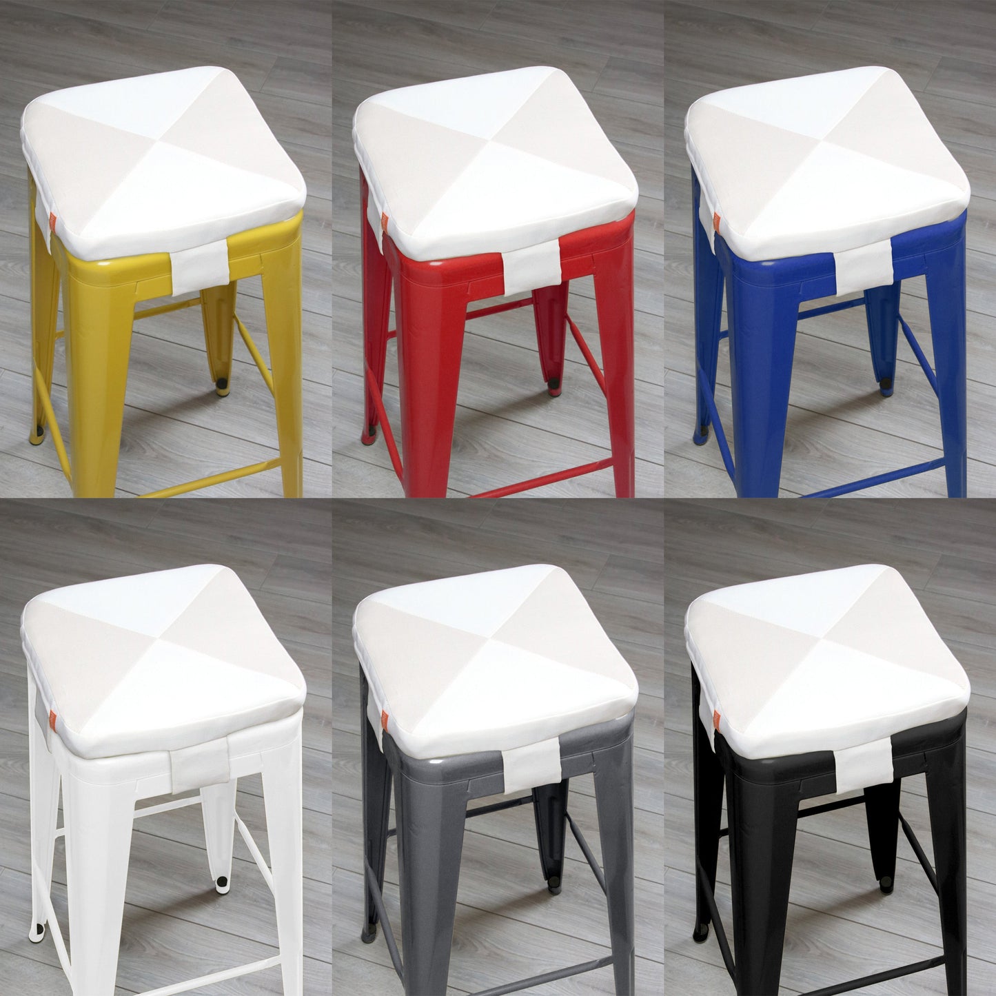 Tolix Bar Stool Cushion; Eggshell + Oatmeal