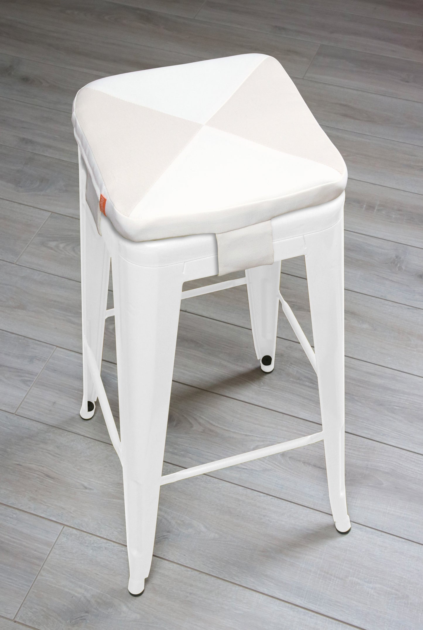 Tolix Bar Stool Cushion; Eggshell + Oatmeal