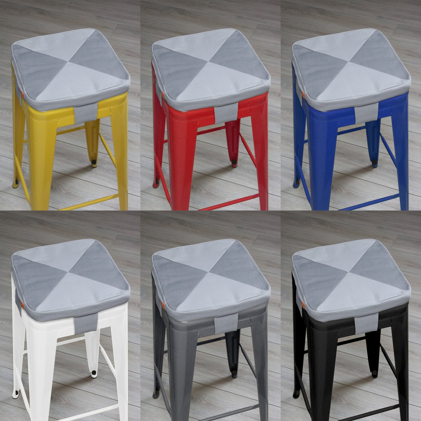 Tolix Bar Stool Cushion; Cement + Storm