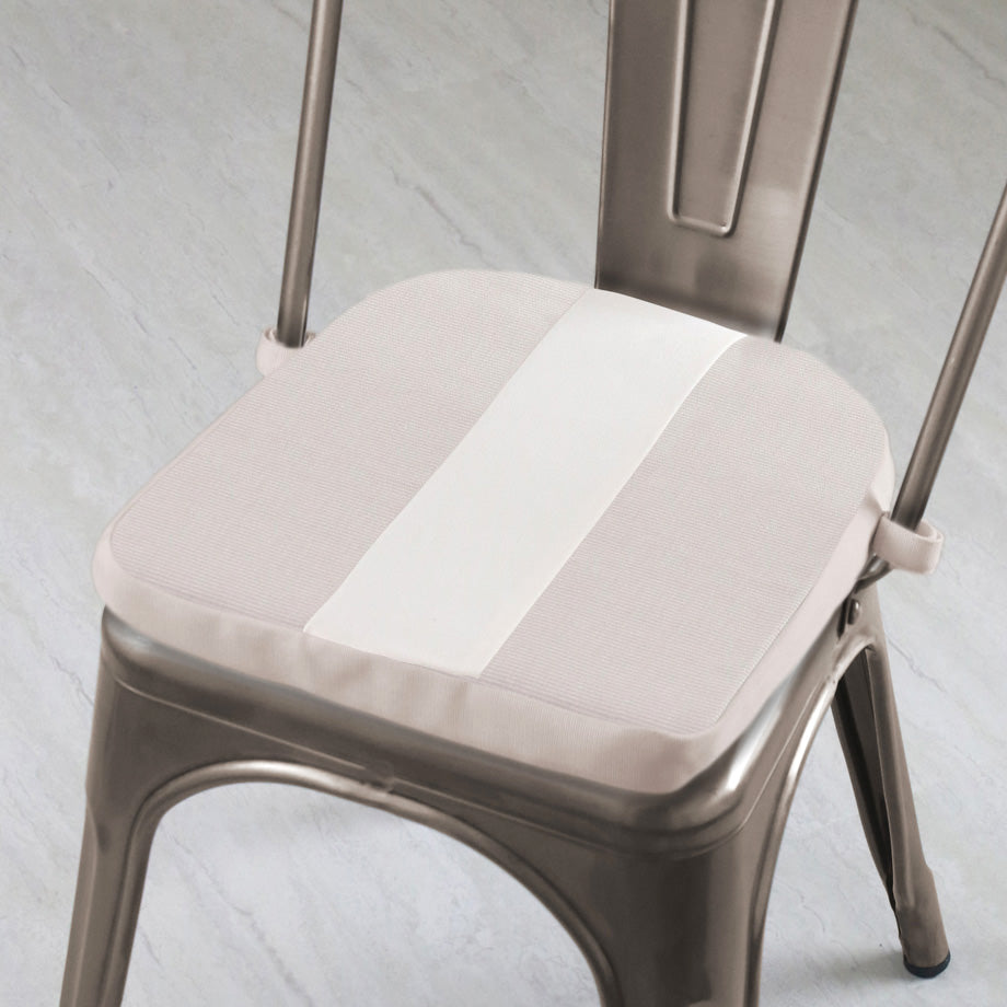 Tolix Bistro Chair Reversible Cushion; Oatmeal + Eggshell Stripe