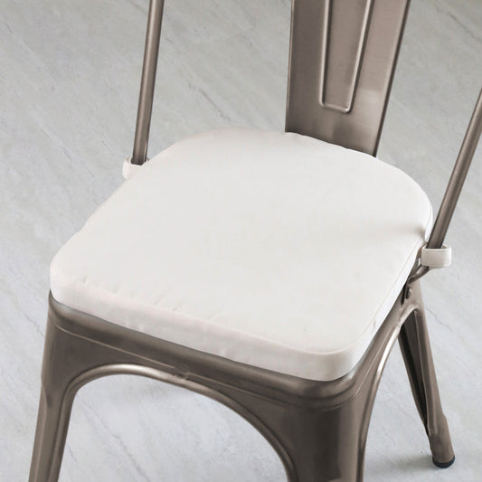 Tolix Bistro Chair Reversible Cushion; Eggshell White Duo Stripe