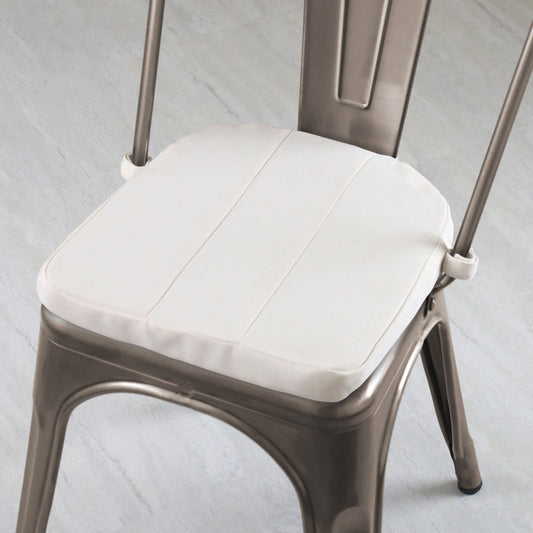 Tolix Bistro Chair Reversible Cushion; Eggshell White Duo Stripe